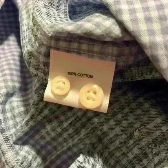 Peter Millar blue checked gingham button up - Picture 2 of 7